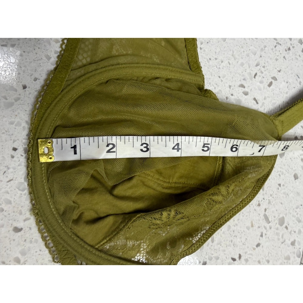 Simone Perele Olive Green Floral Lace Underwire Bra and Brief Lingerie Set READ! - Picture 8 of 12